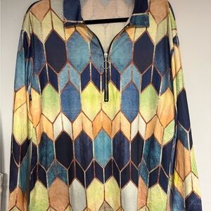 Colorful Geometric Long Sleeve Top